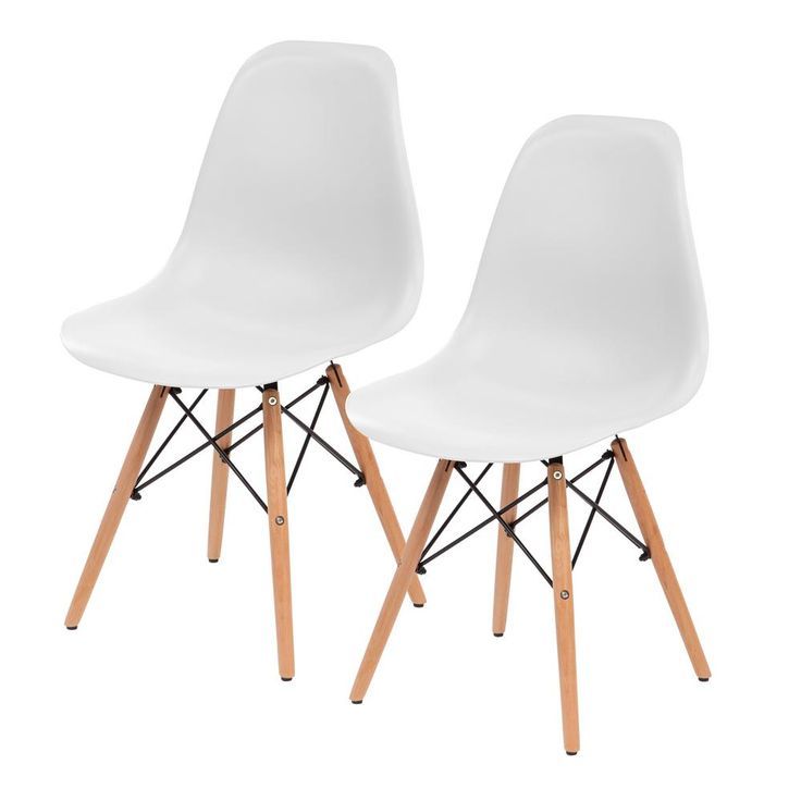 Iris White Plastic Shell Chair (Set Of 2) 586700 – The Home Depot Inside White Shell Large Patio Dining Sets (View 9 of 15)
