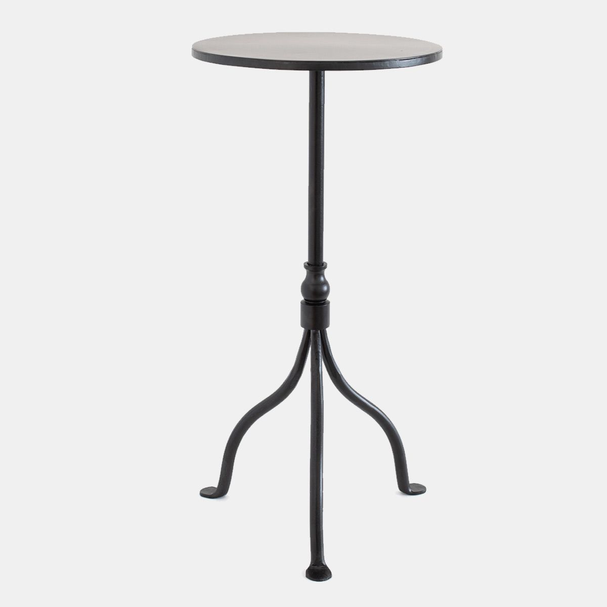 Iron Pedestal Table – Black | The Vintage Rug Shop Pertaining To Black Iron Outdoor Accent Tables (View 7 of 15)