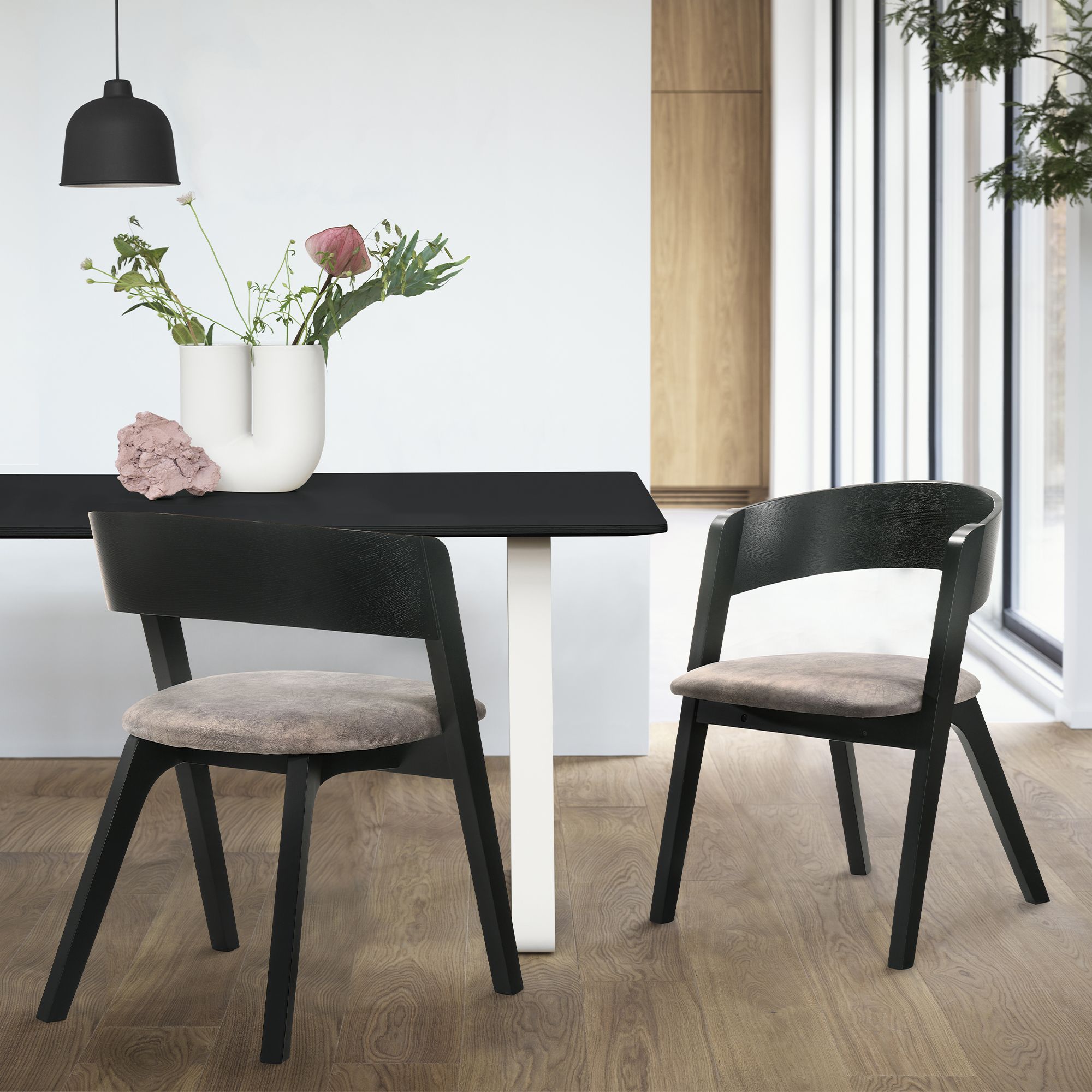 Jackie Mid Century Modern Dining Accent Chairs In Black Ash Finish And With Regard To Black Outdoor Modern Chairs Sets (View 4 of 15)