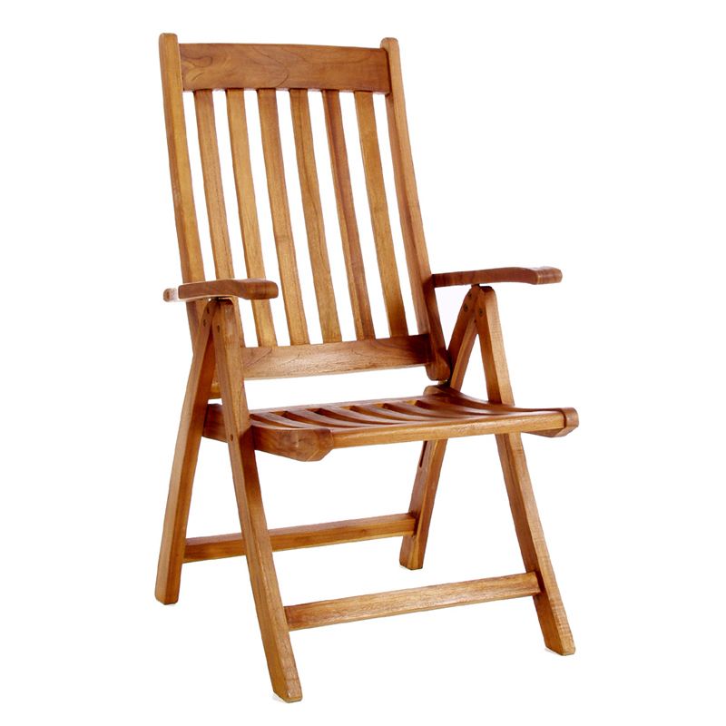 Java Teak Wood Outdoor Five Position Folding Armchair Regarding Teak Outdoor Armchairs (View 5 of 15)