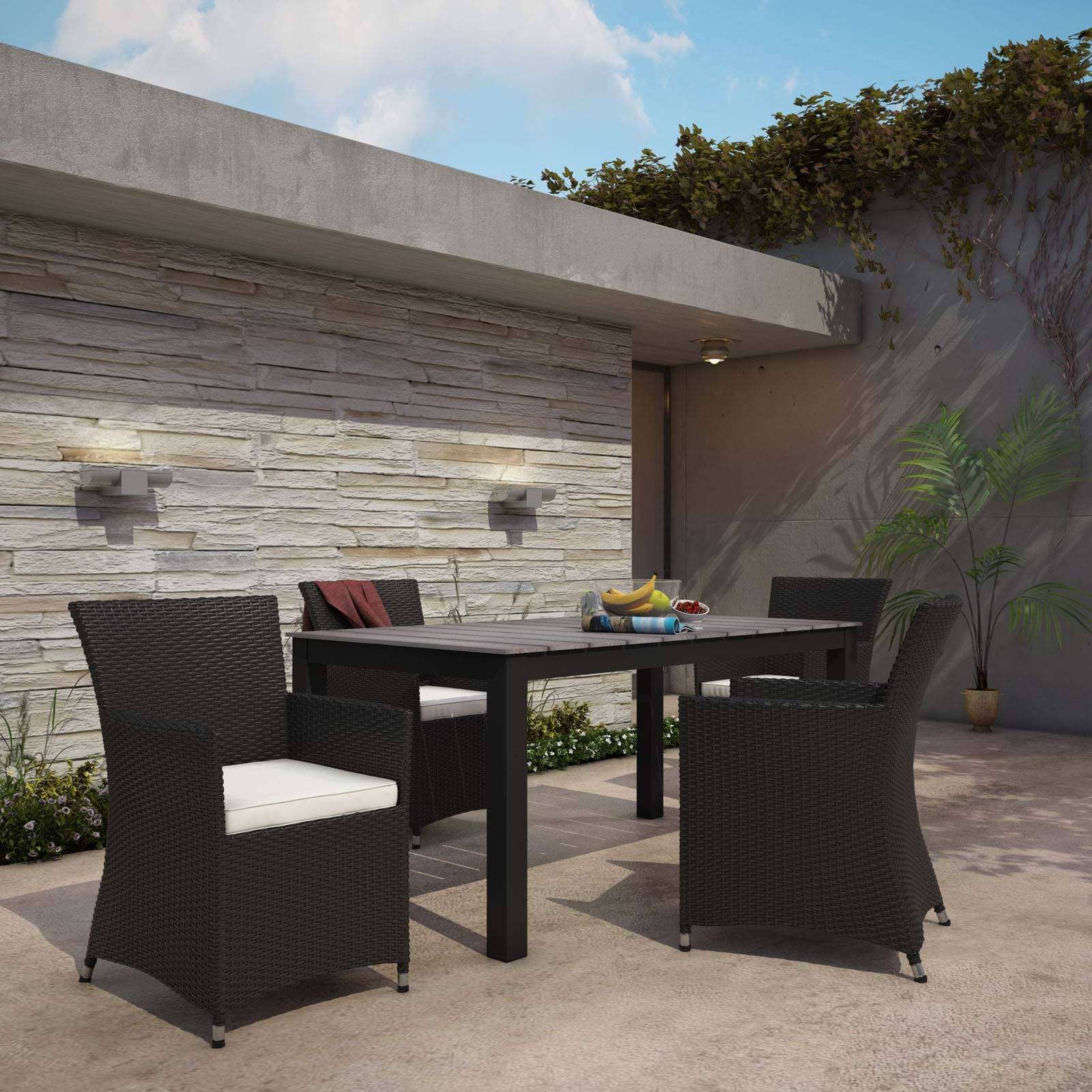 Junction 5 Piece Outdoor Patio Dining Set Within 5 Piece Outdoor Seating Patio Sets (View 8 of 15)