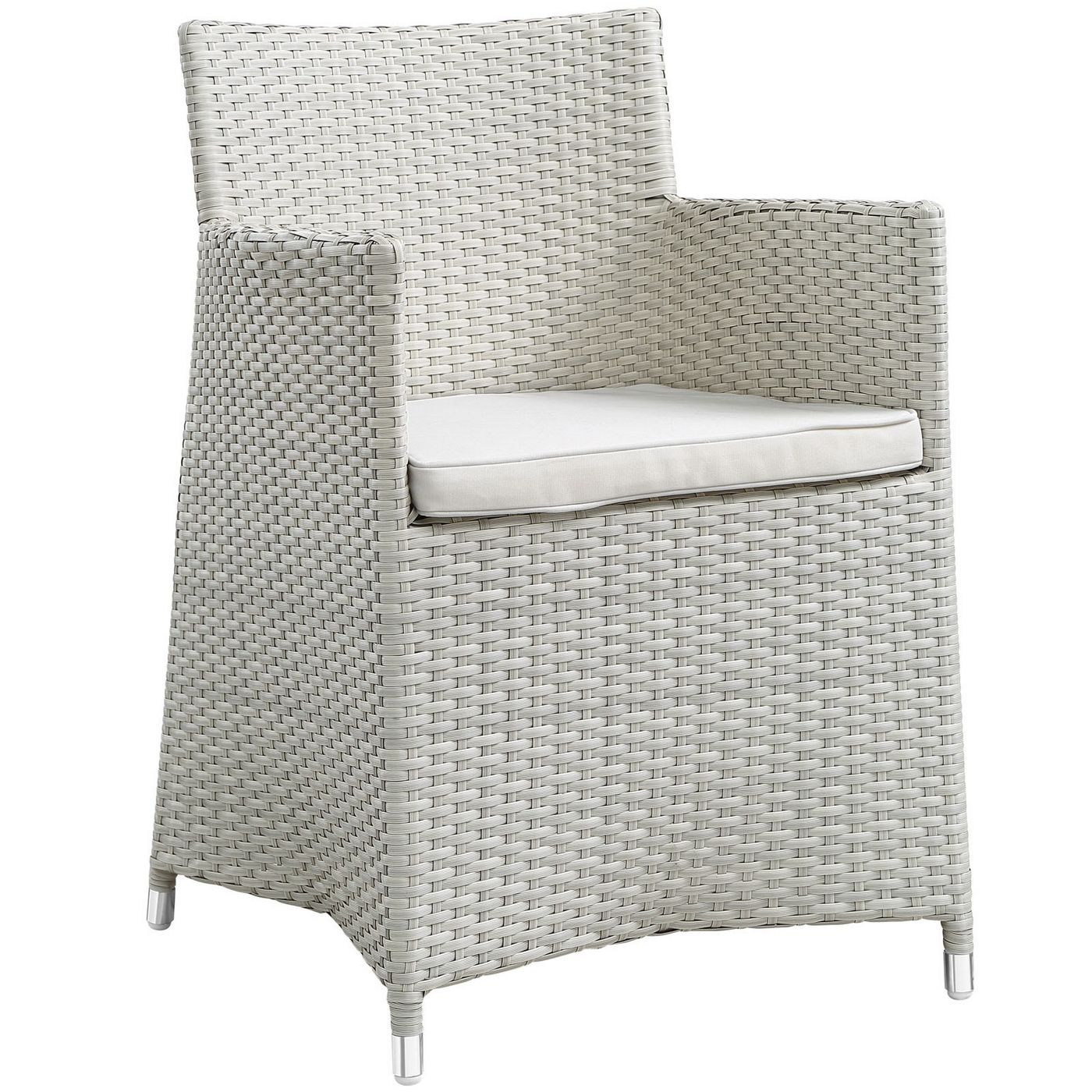 Junction Modern Rattan Weaved Outdoor Patio Dining Armchair W/ Cushion Inside Outdoor Armchairs (View 4 of 15)