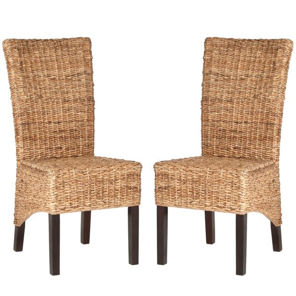 Kiska 18''H Rattan Side Chair Set Of 2 With Natural Woven Coastal Modern Outdoor Chairs Sets (View 6 of 15)