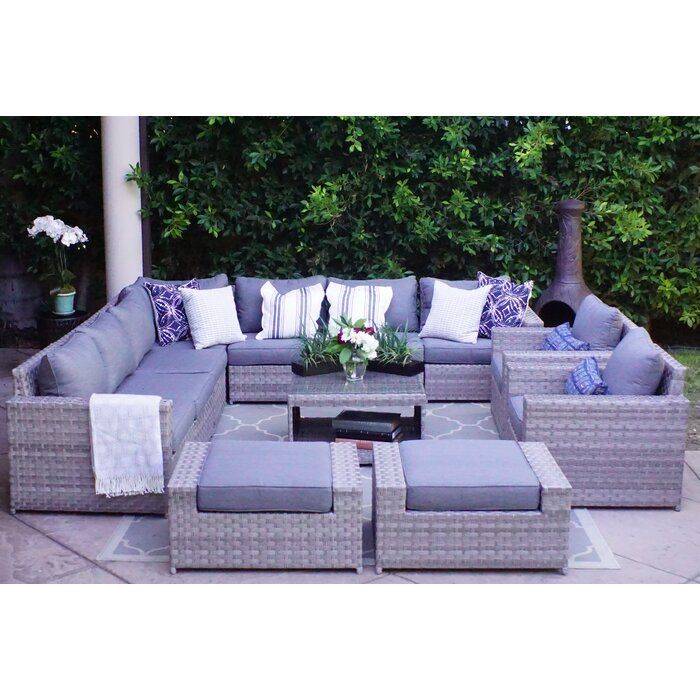 Kordell 12 Piece Sectional Seating Group With Cushions In 2020 Within Outdoor Seating Sectional Patio Sets (View 9 of 15)