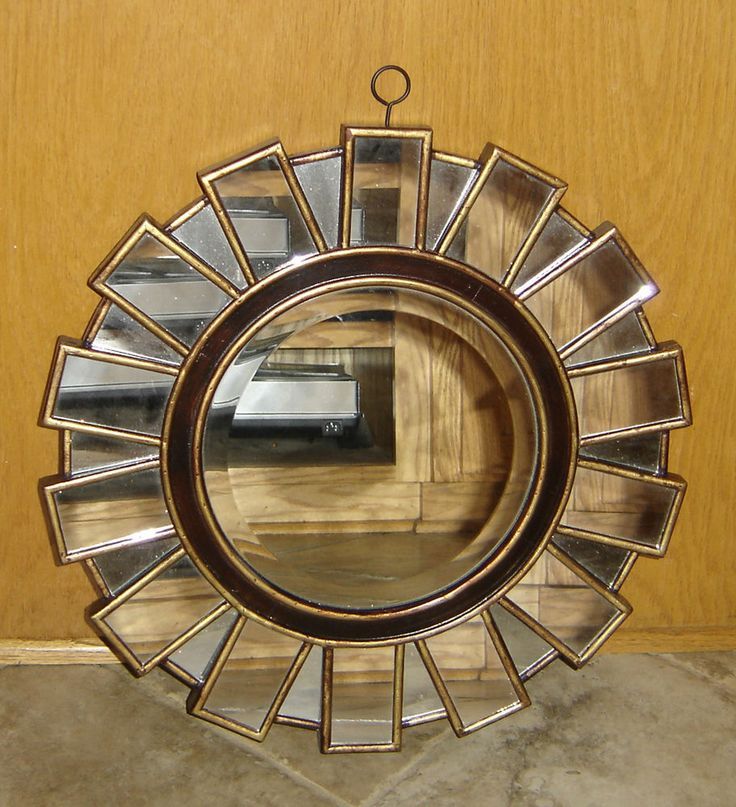 Large Round Sunburst ~ Starburst Wall Mirror ~ Home Decor Accent ~ Sun With Sunburst Mosaic Outdoor Accent Tables (View 5 of 15)