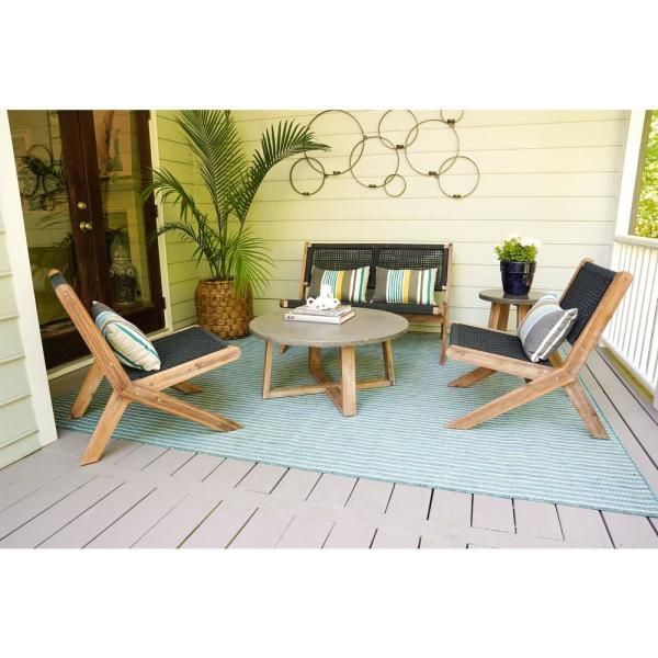 Leisure Made Athens 4 Piece Wood Patio Conversation Set 339741 – The Regarding Gray Wood Outdoor Conversation Sets (View 3 of 15)