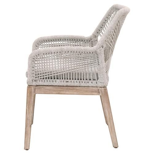 Lorry Coastal Taupe Woven Rope Performance Mahogany Dining Arm Chairs With Regard To Natural Woven Coastal Modern Outdoor Chairs Sets (View 9 of 15)