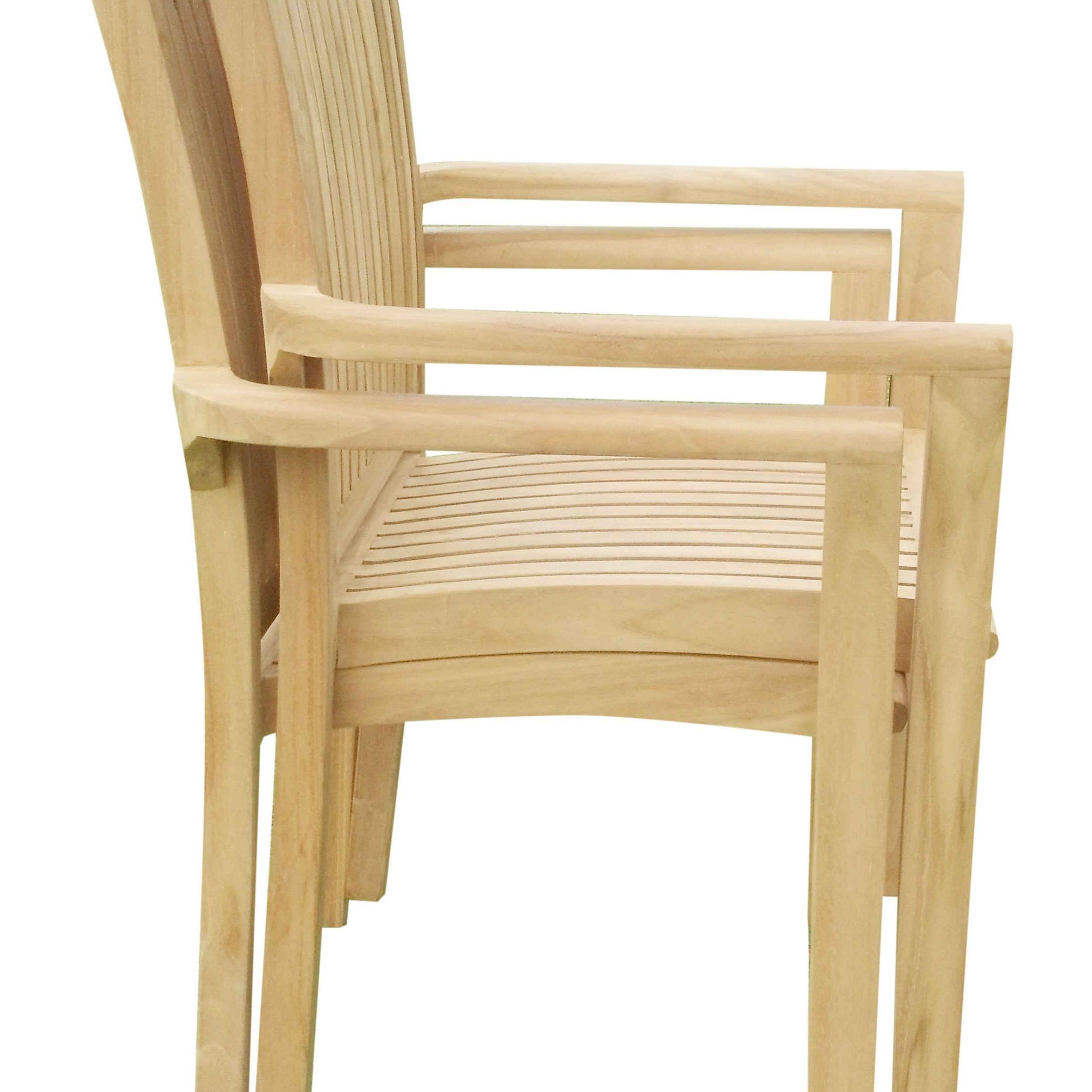 Lua Stacking Arm Chair | Teak Chairs, Chair, Teak Chair Regarding Stacking Outdoor Armchairs Sets (View 9 of 15)