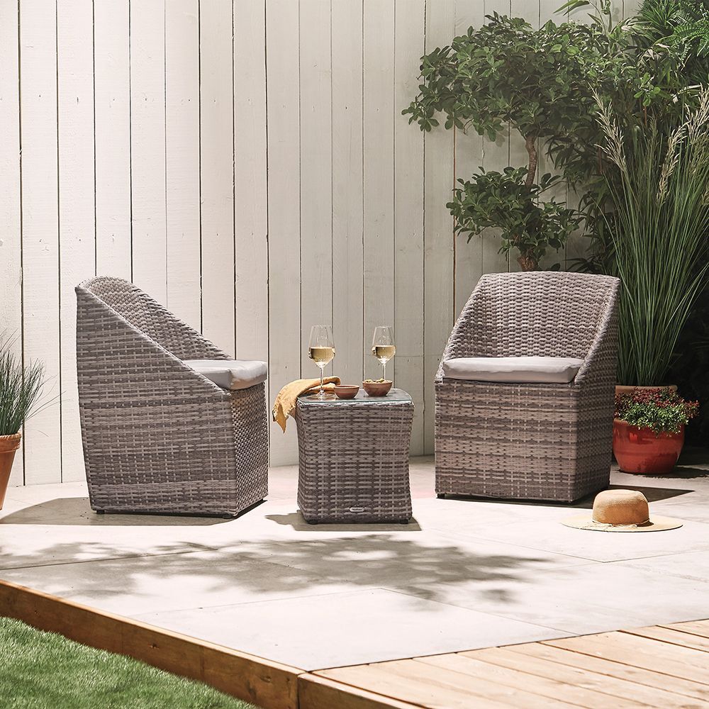Luxury Rattan Bistro Set | Bistro Set, Garden Dining Set, Outdoor With Outdoor Wicker Cafe Dining Sets (View 7 of 15)