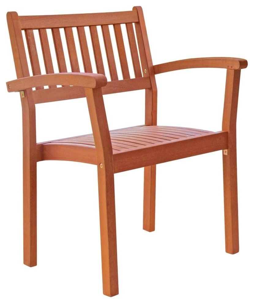 Malibu Outdoor Natural Wood Garden Stacking Arm Chairs, Set Of 2 For Stacking Outdoor Armchairs Sets (View 2 of 15)