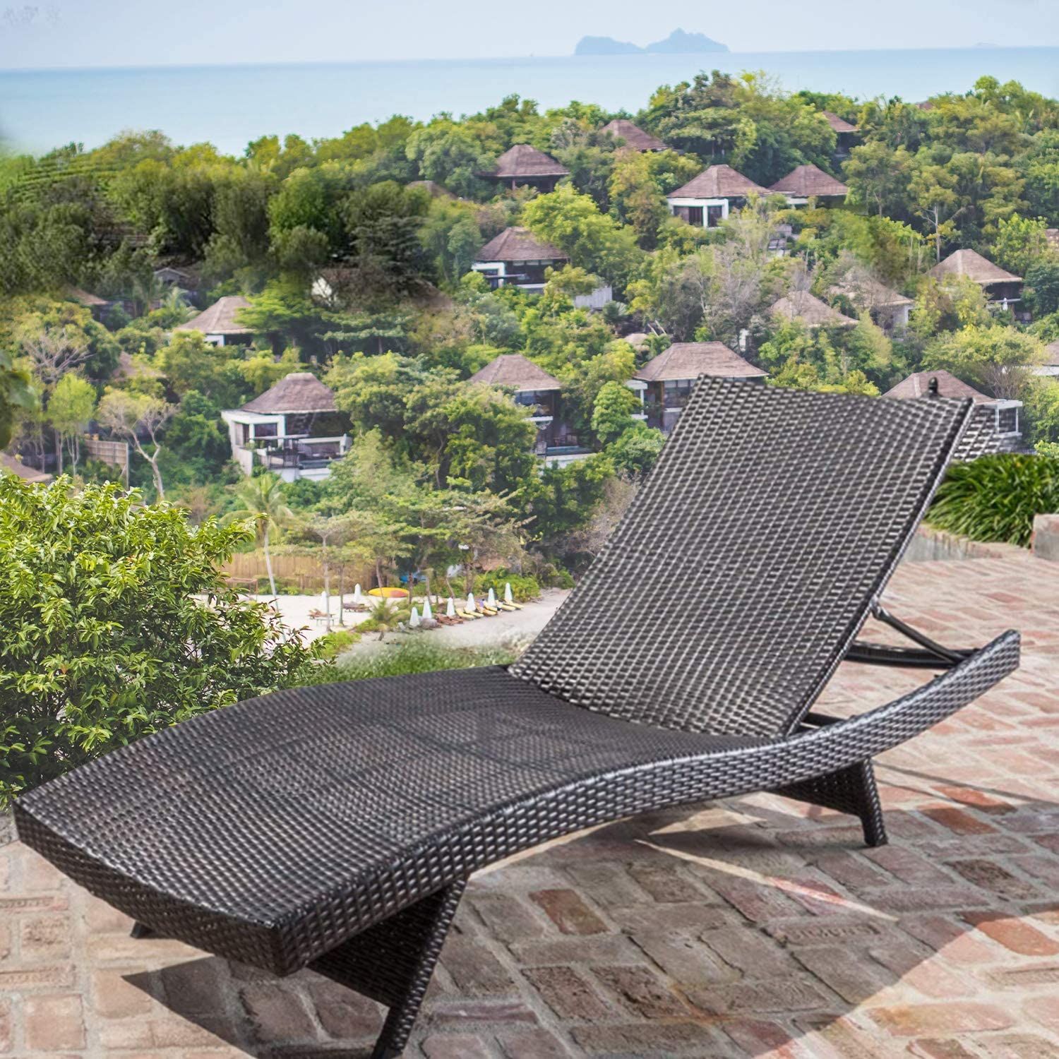 Mcombo Wicker Lounge Chaise Patio Outdoor Adjustable Chair Furniture With Adjustable Outdoor Lounger Chairs (View 14 of 15)