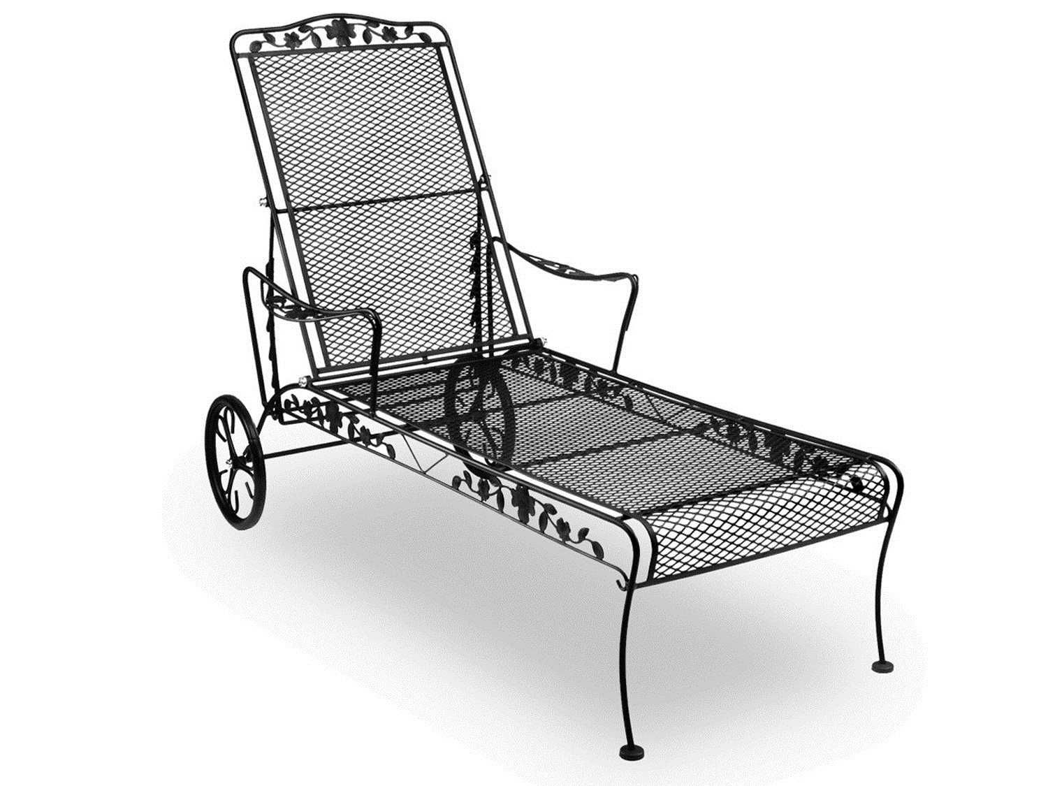 Meadowcraft Dogwood Wrought Iron Chaise Lounge | Md761540001 With Steel Arm Outdoor Aluminum Chaise Sets (View 10 of 15)