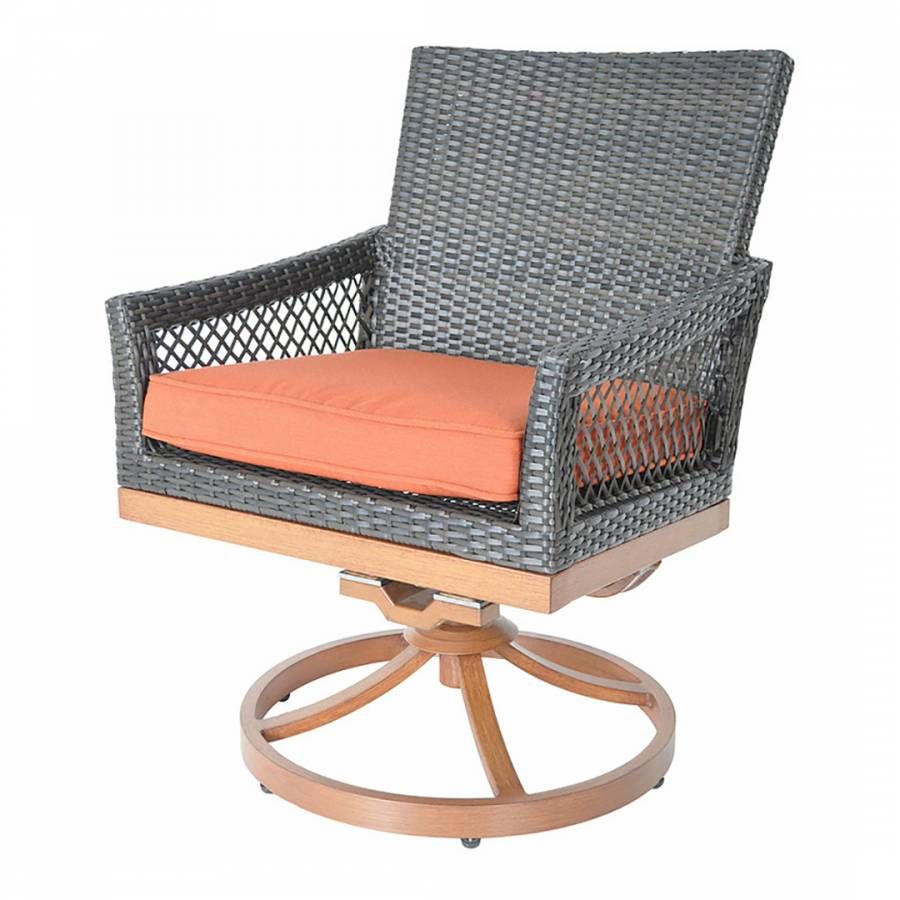 Metropolitan Wicker Swivel Rocking Dining Chair – Brandalley Regarding Metropolitan Outdoor Dining Chair Sets (View 13 of 15)