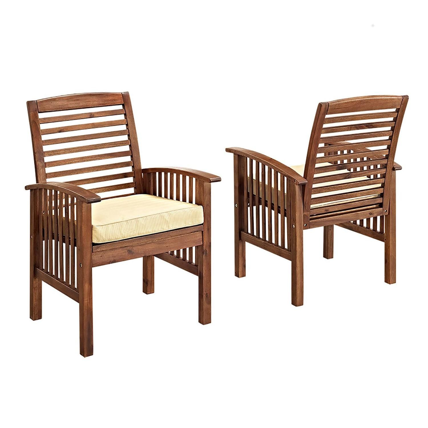 Midland 6 Piece Dark Brown Acacia Patio Dining Set W/ 55 X 35 Inch With Brown Acacia Patio Chairs With Cushions (View 3 of 15)