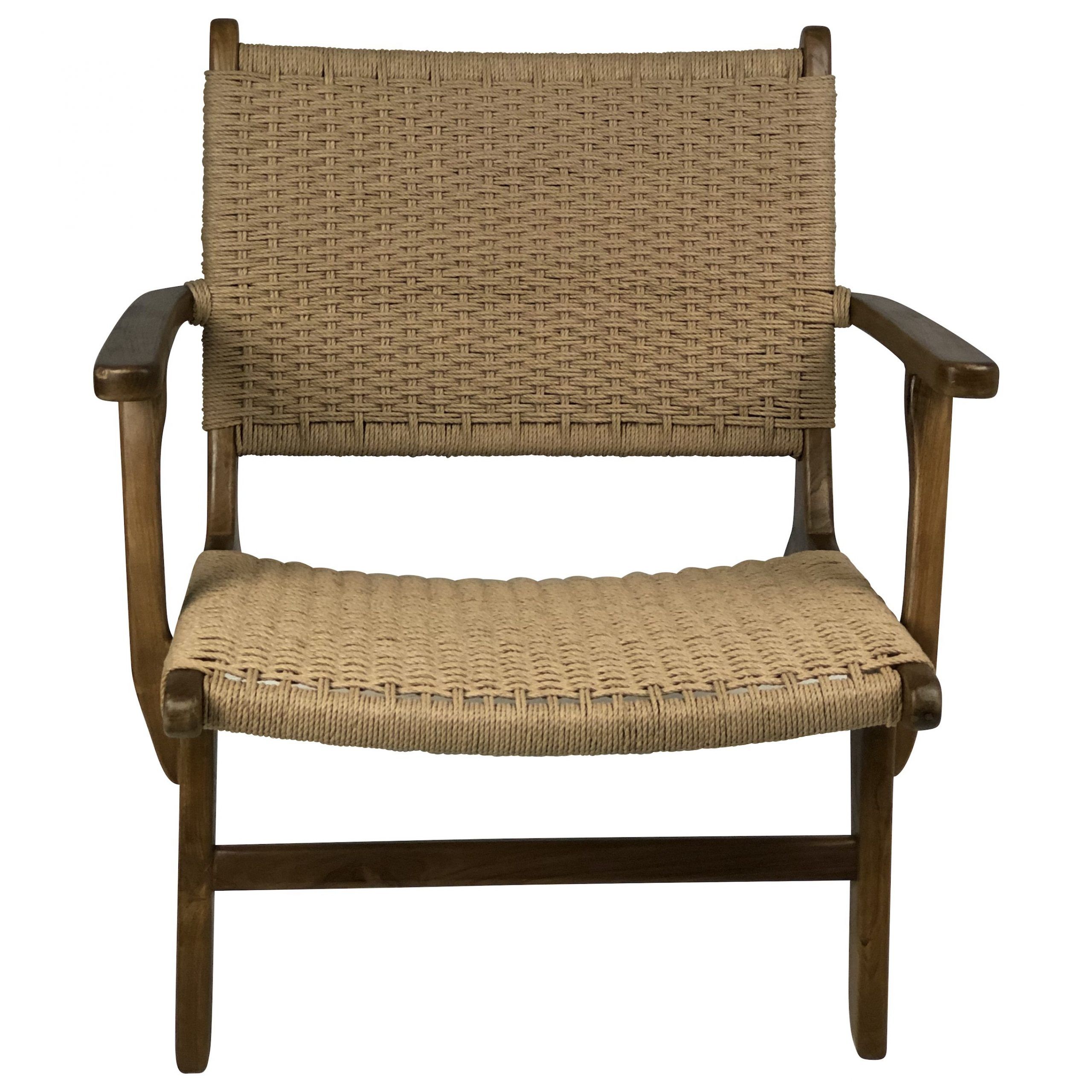 Millie Outdoor Teak And Rope Lounge Chair Regarding Metropolitan Outdoor Dining Chair Sets (View 3 of 15)