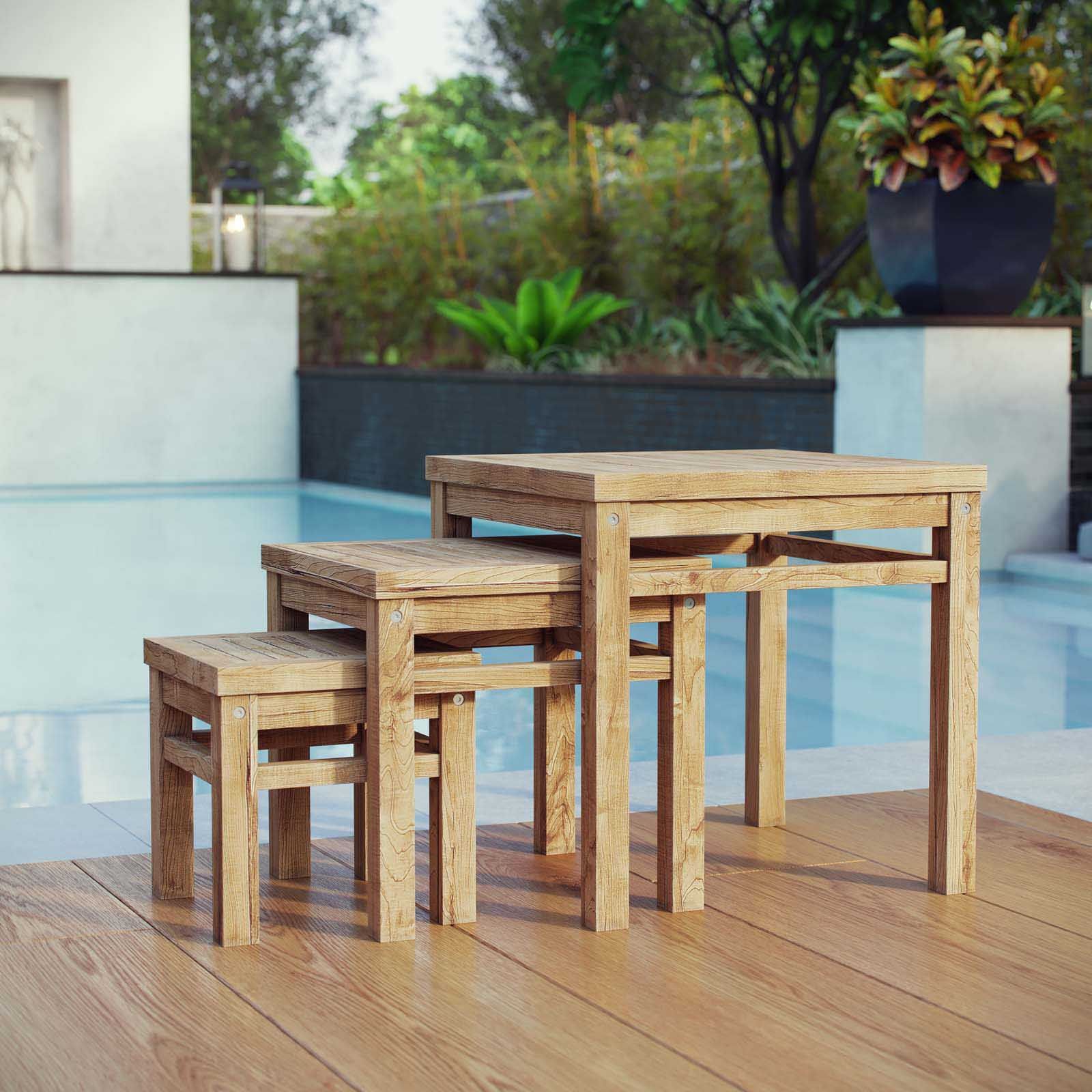 Modterior :: Outdoor :: Coffee Tables :: Marina Outdoor Patio Teak With Regard To Natural Wood Outdoor Side Tables (View 13 of 15)