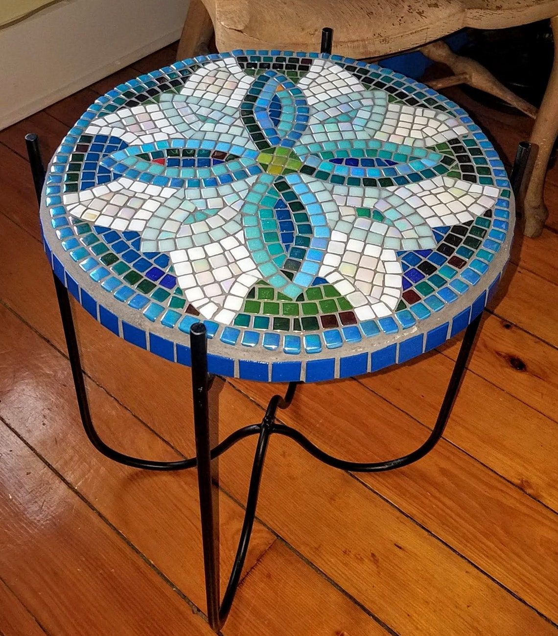 Mosaic Indoor/Outdoor 16 Accent Table | Etsy In Mosaic Outdoor Accent Tables (View 3 of 15)