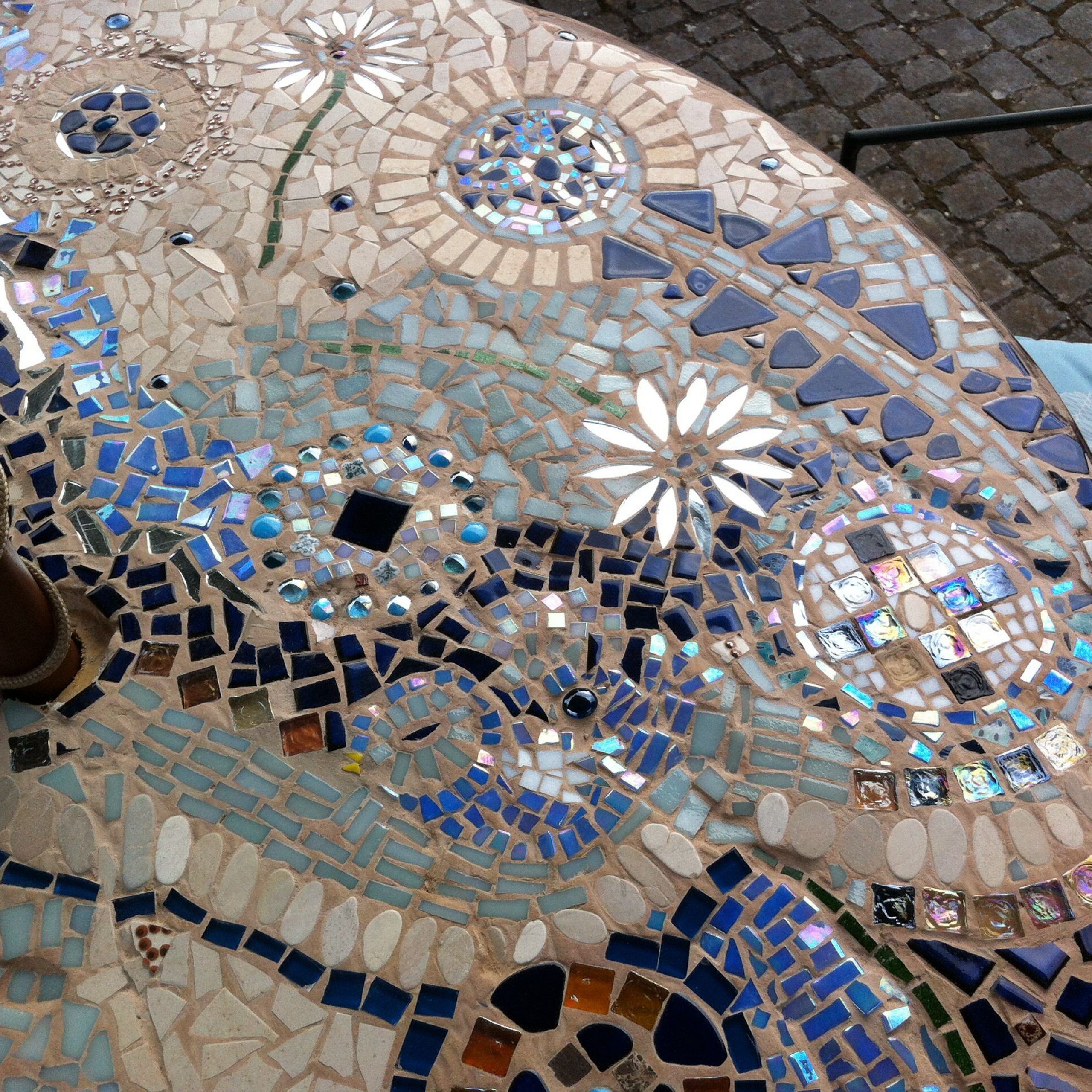 Mosaic Table Top | Art – Mosaics | Pinterest | Mosaic Table Top, Mosaic Inside Beige Mosaic Round Outdoor Accent Tables (View 5 of 15)