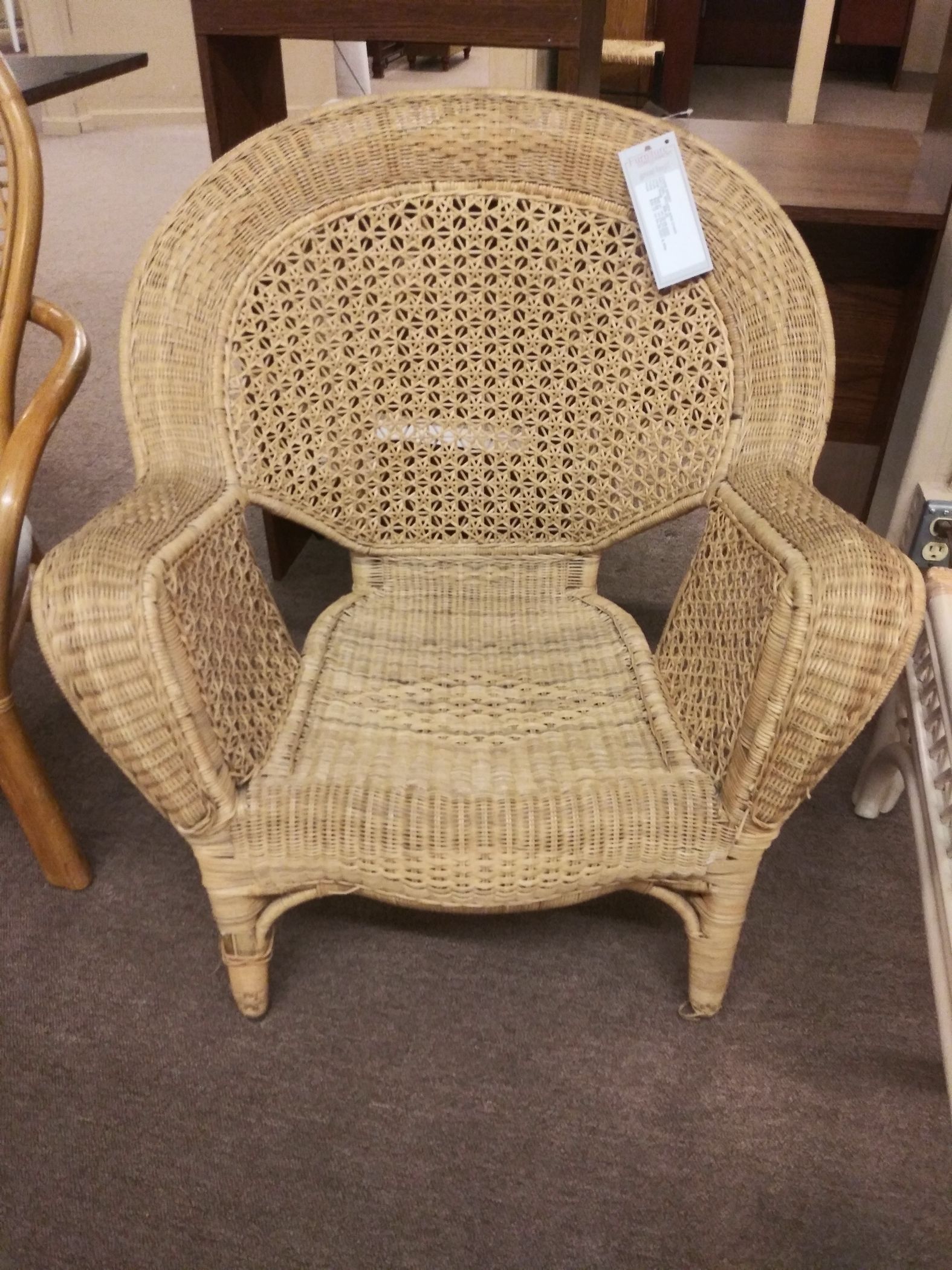 Natural Wicker Arm Chair | Delmarva Furniture Consignment For Natural Woven Outdoor Chairs Sets (View 4 of 15)