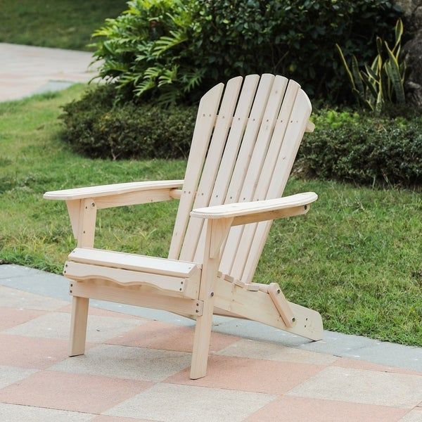 Natural Wood Adirondack Chair – Overstock – 25442996 Intended For Natural Wood Outdoor Chairs (View 14 of 15)