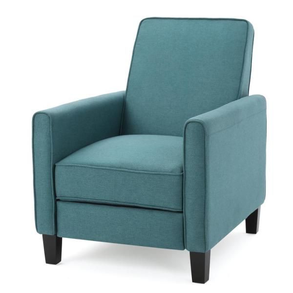 Noble House Darvis Dark Teal Fabric Recliner Club Chair 10786 – The For Dark Wood Outdoor Reclining Chairs (View 12 of 15)
