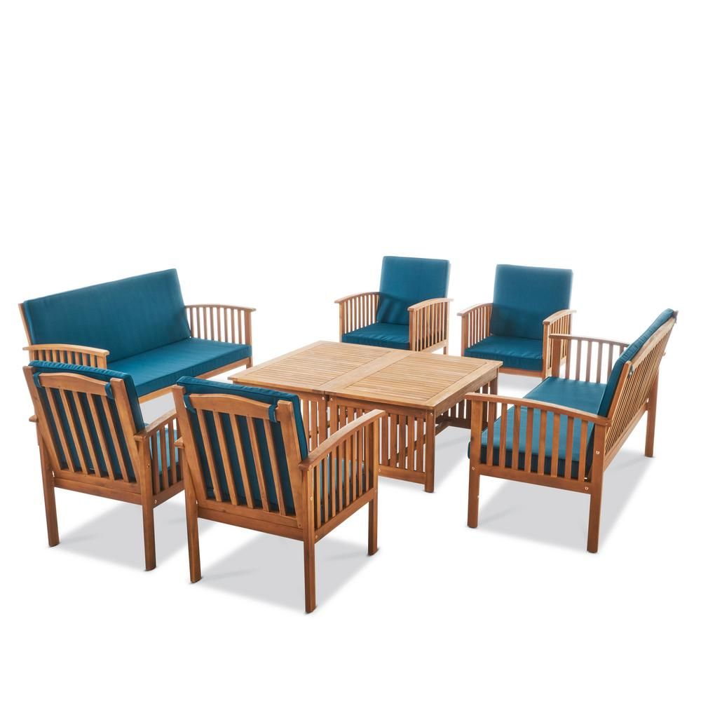 Noble House Thalia Brown 8 Piece Wood Patio Conversation Set With Dark Inside Brown Patio Conversation Sets With Cushions (View 14 of 15)