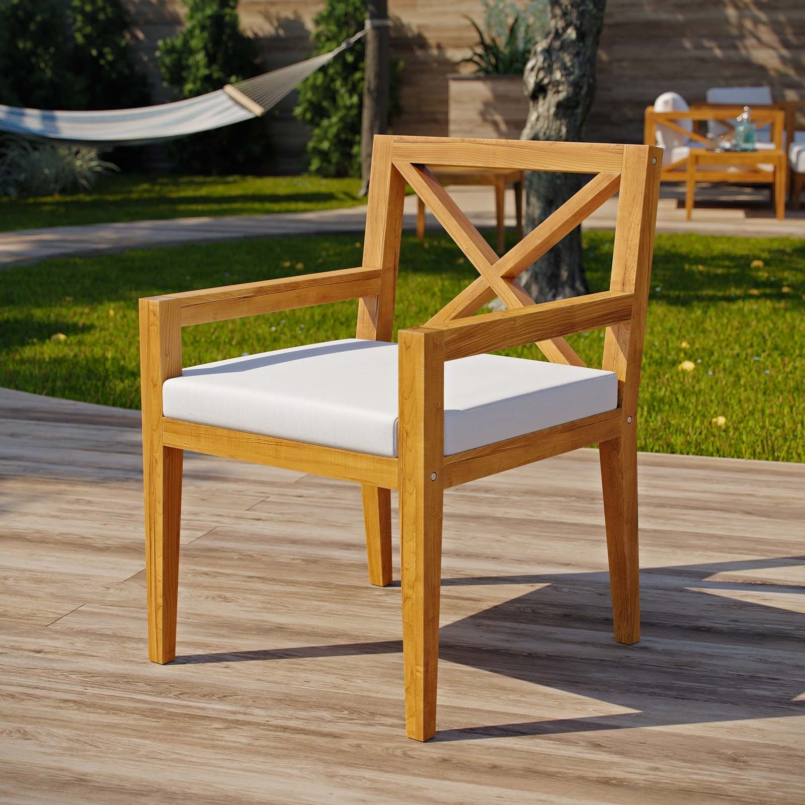 Northlake Outdoor Patio Premium Grade A Teak Wood Dining Armchair In Inside Natural Outdoor Dining Chairs (View 3 of 15)