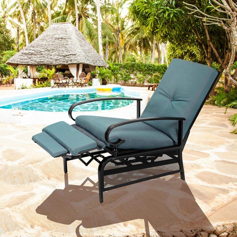 Oakcloud Adjustable Outdoor Lounge Chair Metal Patio Relaxing Recliner Inside Adjustable Outdoor Lounger Chairs (View 5 of 15)