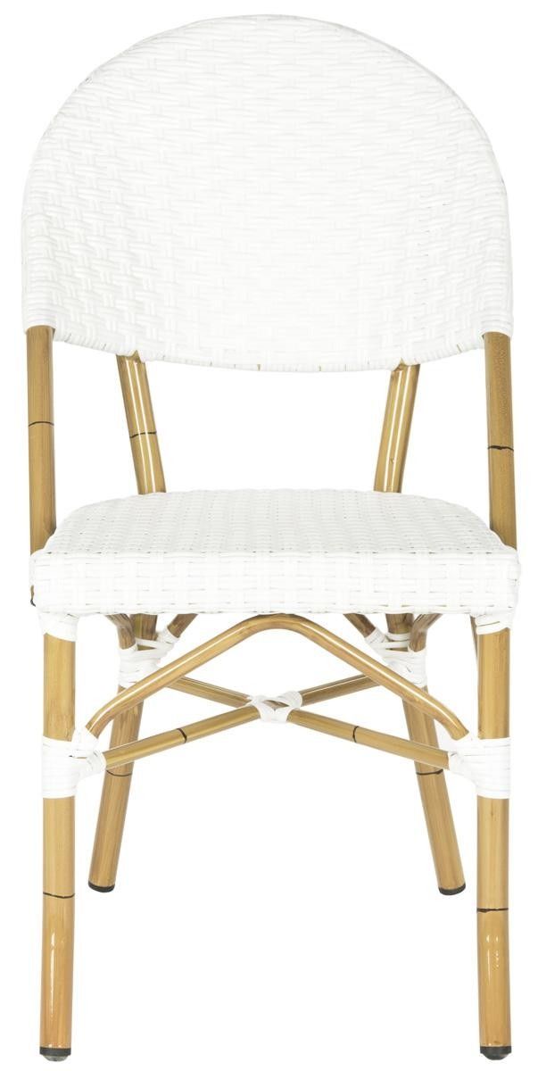 Off White Indoor Outdoor Stacking Side Chair With Faux Bamboo Frame For Off White Outdoor Seating Patio Sets (View 10 of 15)