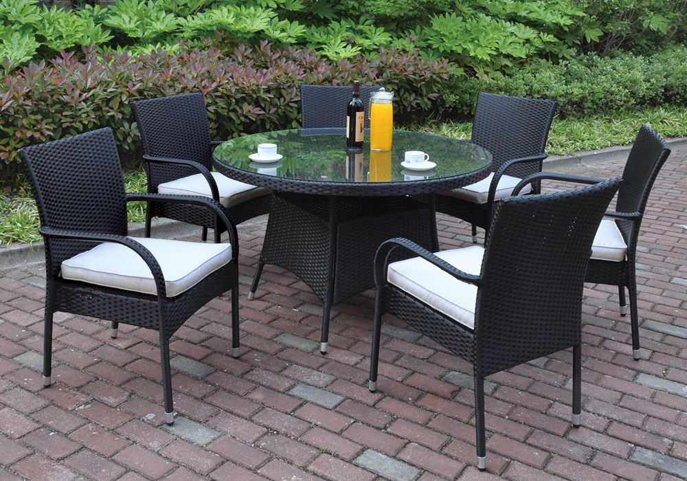 Outdoor Dining Sets Black – Brooklyn Apartment Inside Black Outdoor Dining Modern Chairs Sets (View 12 of 15)