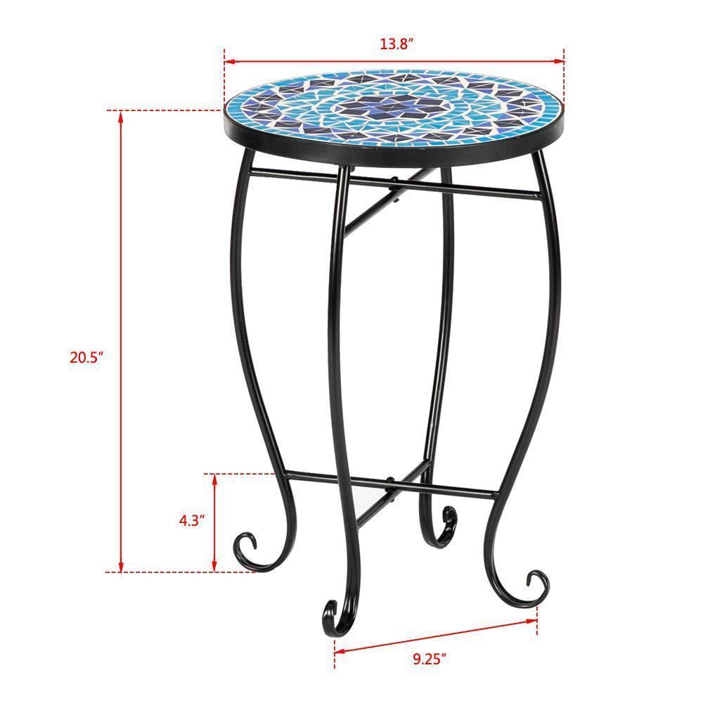 Outdoor Indoor Mosaic Accent Table Coffee Table Plant Stand, Blue Ocean In Ocean Mosaic Outdoor Accent Tables (View 9 of 15)