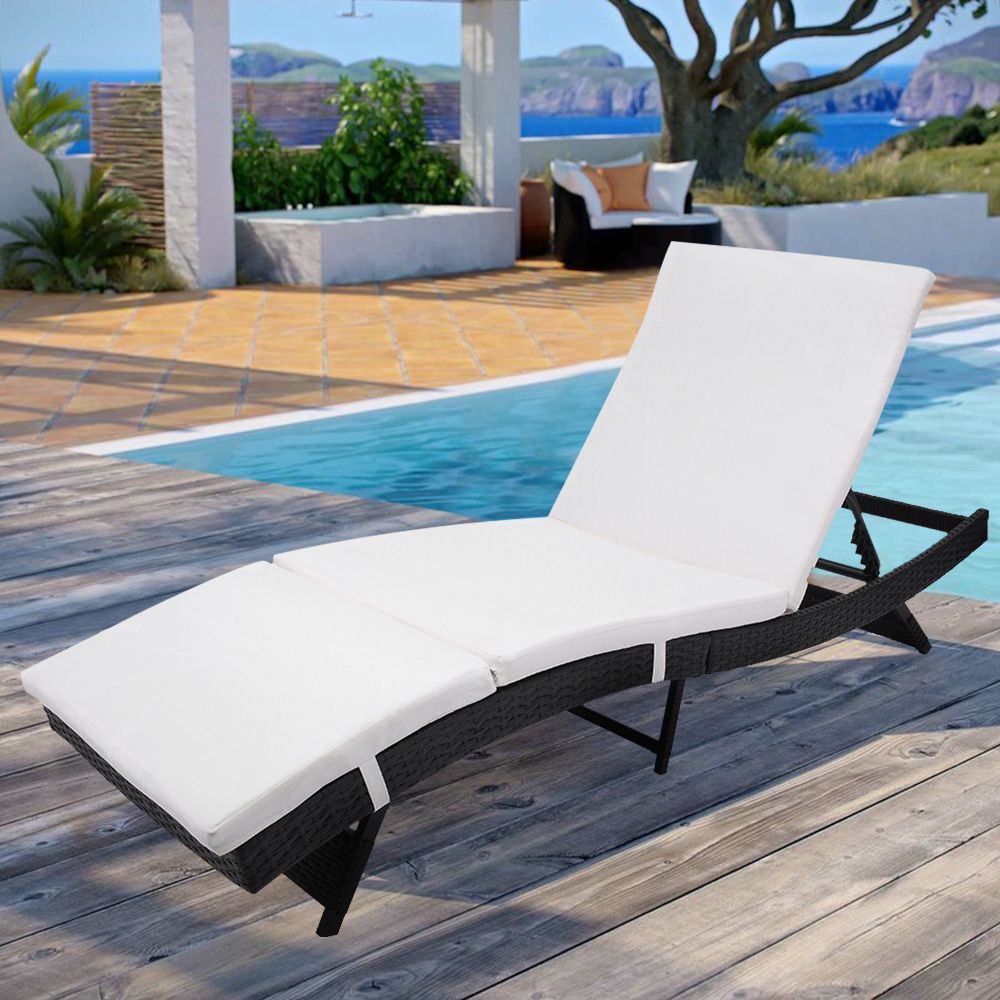 Outdoor Lounge Chairs, Rattan Patio Chaise Lounge Chairs With In Adjustable Outdoor Lounger Chairs (View 3 of 15)