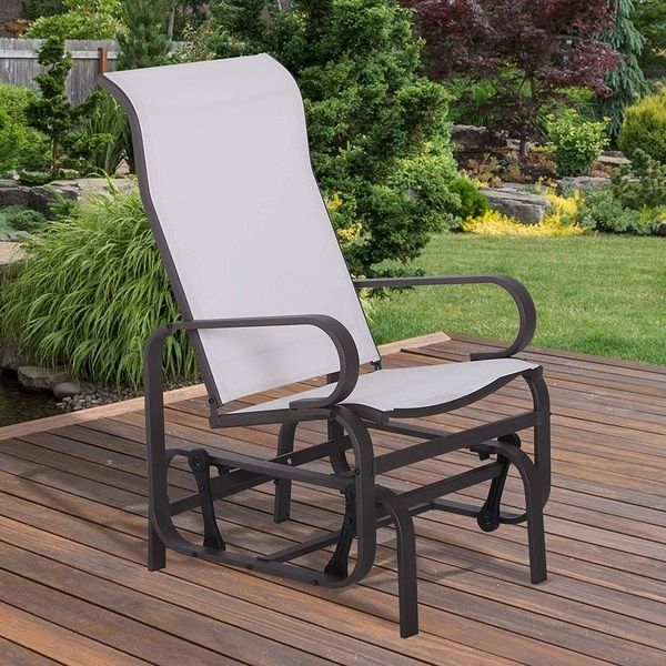 Outsunny Patio Sling Fabric Glider Swing Chair Seat Lounger Porch Pertaining To Fabric Outdoor Patio Sets (View 8 of 15)
