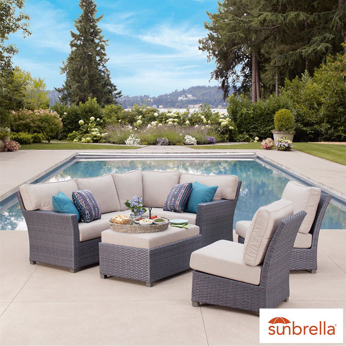 Pacific Casual Westchester 7 Piece Woven Sectional Seating Set | Costco With Regard To Outdoor Seating Sectional Patio Sets (View 7 of 15)