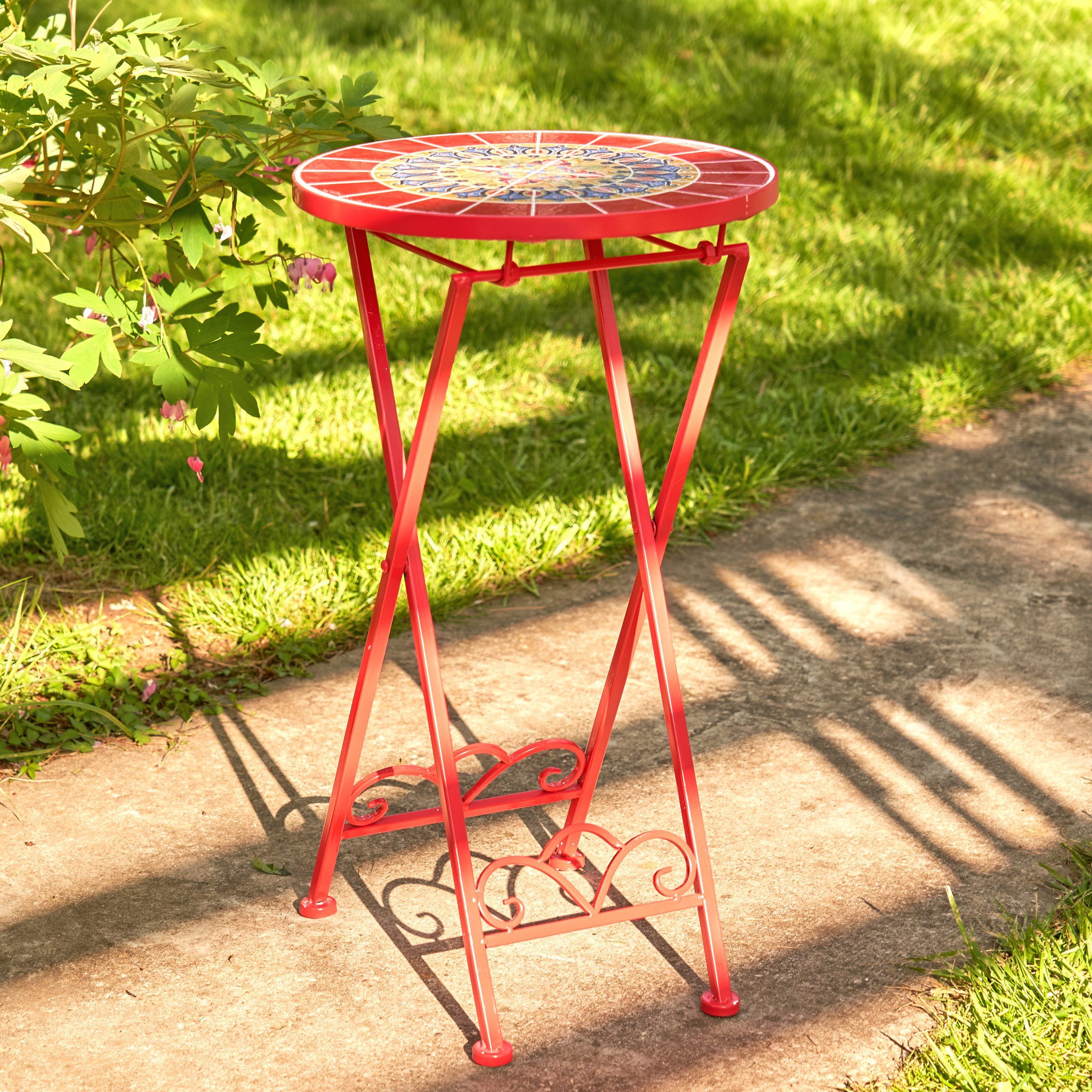 "Paris Ii" Small Mosaic Accent Table For Mosaic Outdoor Accent Tables (View 11 of 15)