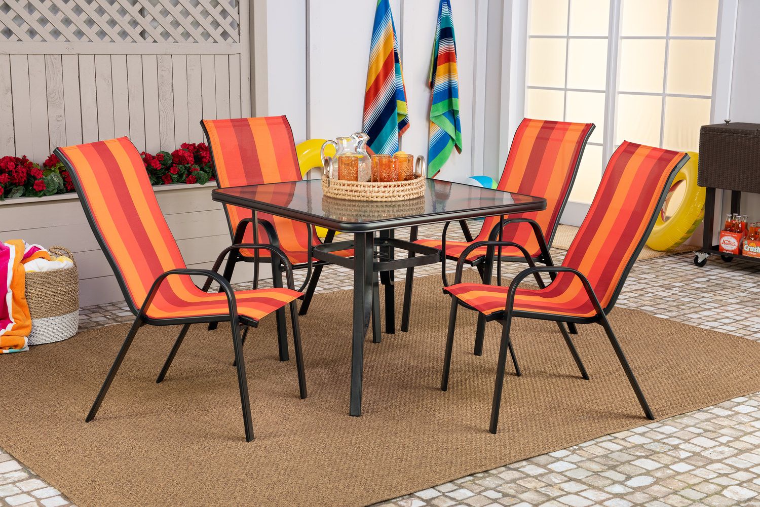 Park Sunset 5 Piece Patio Dining Setfurniture | Dock86 Pertaining To 5 Piece Outdoor Bench Dining Sets (View 11 of 15)