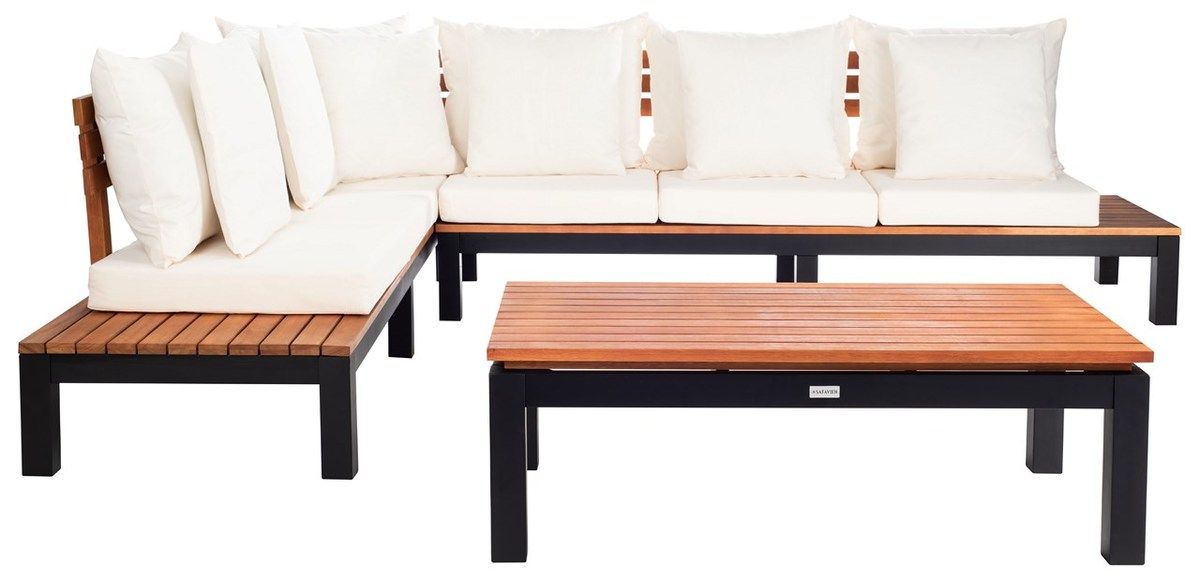 Pat7056A 3Bx Outdoor Sectionals – Furnituresafavieh Regarding Natural Dark Oil Acacia Outdoor Arm Chairs (View 8 of 15)