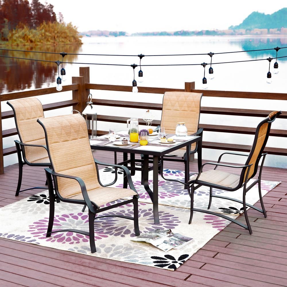Patio Festival 5 Piece Sling Outdoor Dining Set Pf19106 106 221 W – The With Regard To 5 Piece Outdoor Seating Patio Sets (View 12 of 15)