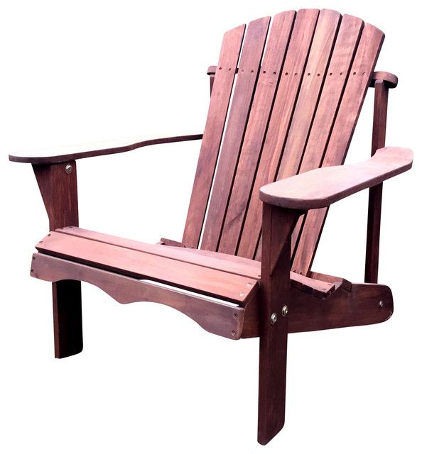 Pelican Hill Wood Adirondack Patio Chair, Dark Brown – Beach Style Within Dark Brown Wood Outdoor Chairs (View 12 of 15)