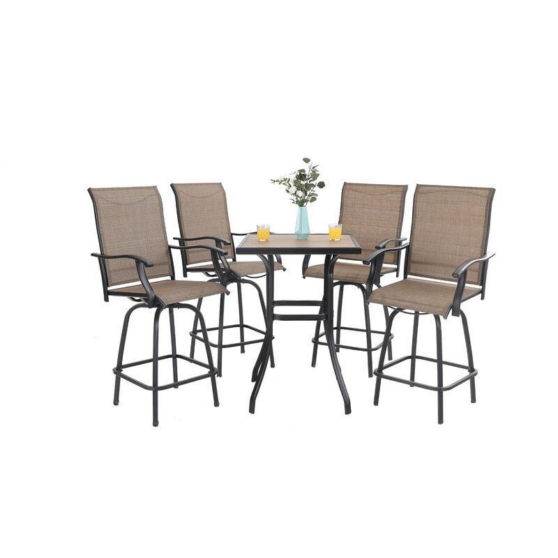 Pin On Patio Bar Stools Within Fabric 5 Piece 4 Seat Outdoor Patio Sets (View 10 of 15)