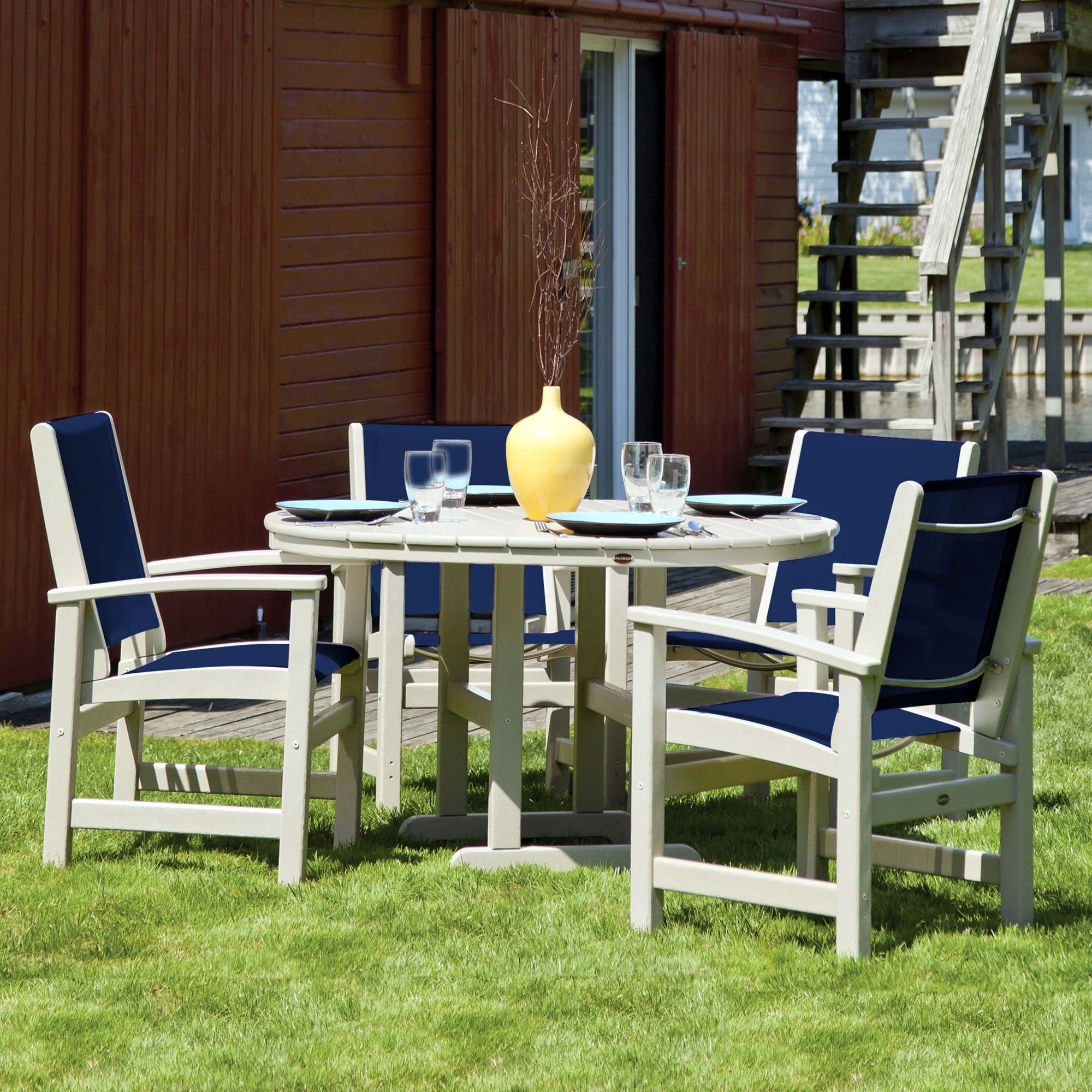 Polywood® Coastal 5 Piece Dining Set – Coastal – Polywood® Outdoor Intended For 5 Piece Outdoor Seating Patio Sets (View 7 of 15)