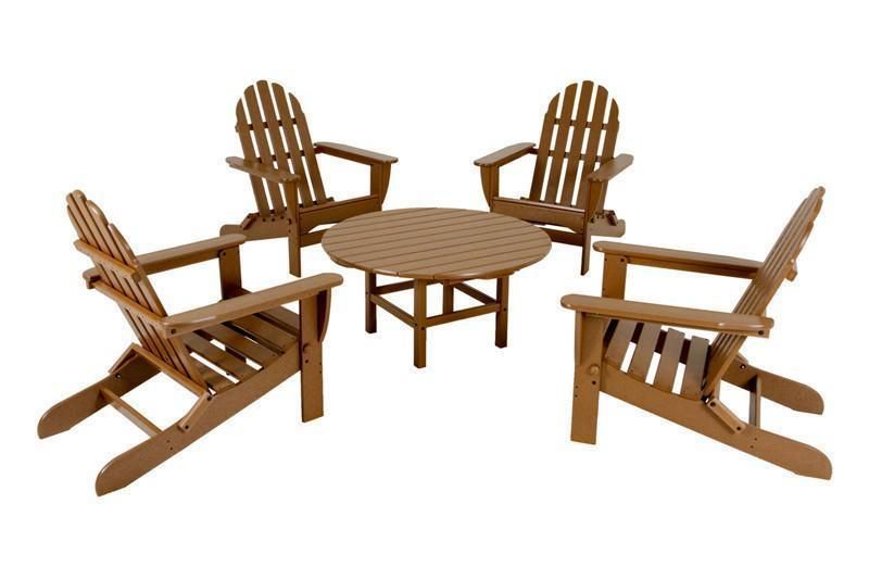 Polywood Pws119 1 Te Classic Adirondack 5 Piece Conversation Group In Within Fabric 5 Piece 4 Seat Outdoor Patio Sets (View 15 of 15)