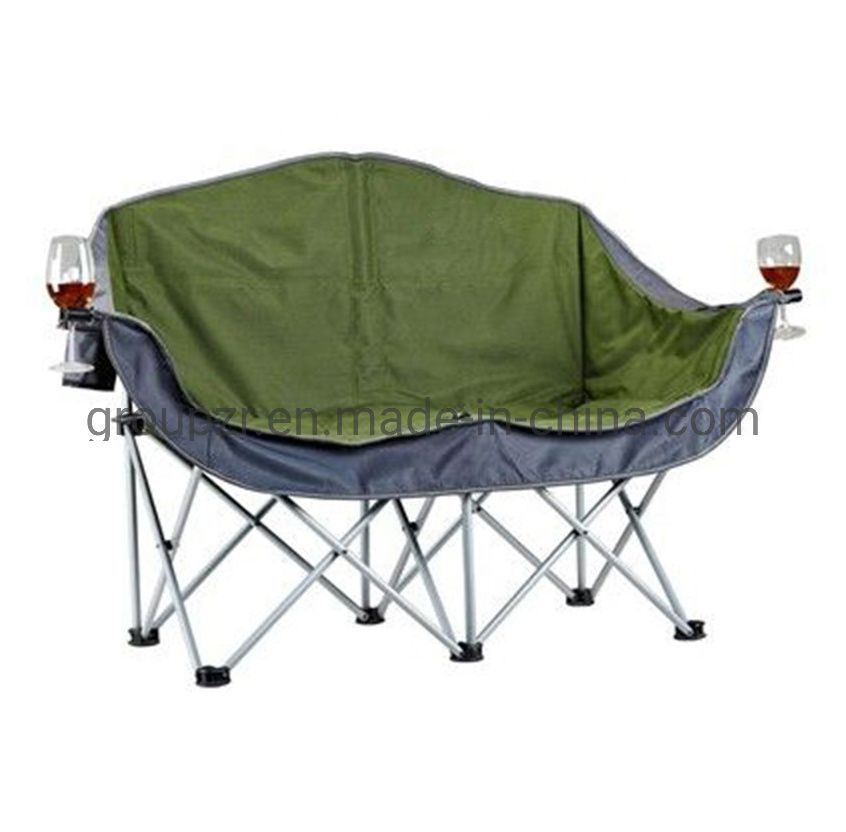 Portable 2 Seats Outdoor Furniture Foldable Camping Chair With Wine Regarding Outdoor Chair With Wine Holder (View 14 of 15)