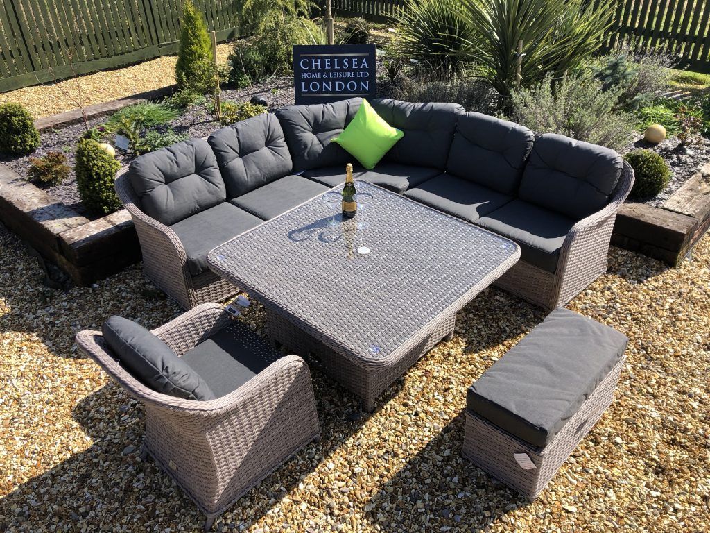 Premium Corner Rattan Sofa Set – Rattan Garden Furniture Outlet With Regard To Fabric Outdoor Middle Chair Sets (View 15 of 15)