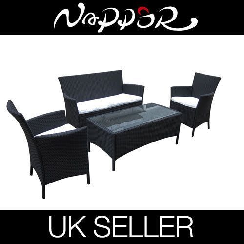 Rattan Wicker Weave Conservatory Outdoor Patio Garden Furniture Sofa In Black Weave Outdoor Modern Dining Chairs Sets (View 14 of 15)