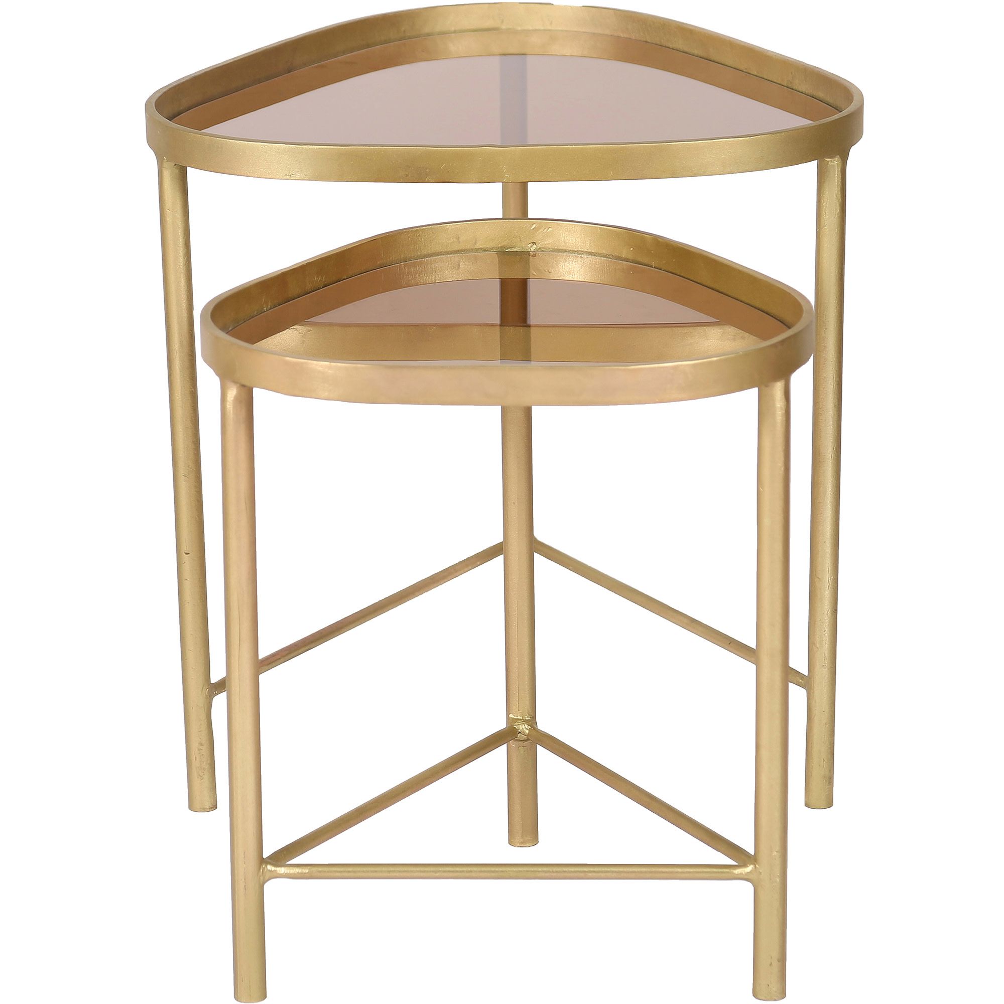 Ren Wil Ta267 Comete Set Of 2 – Modern Iron Accent Tables – Brass | Ebay Inside Triangular Indoor Outdoor Nesting Tables (View 2 of 15)