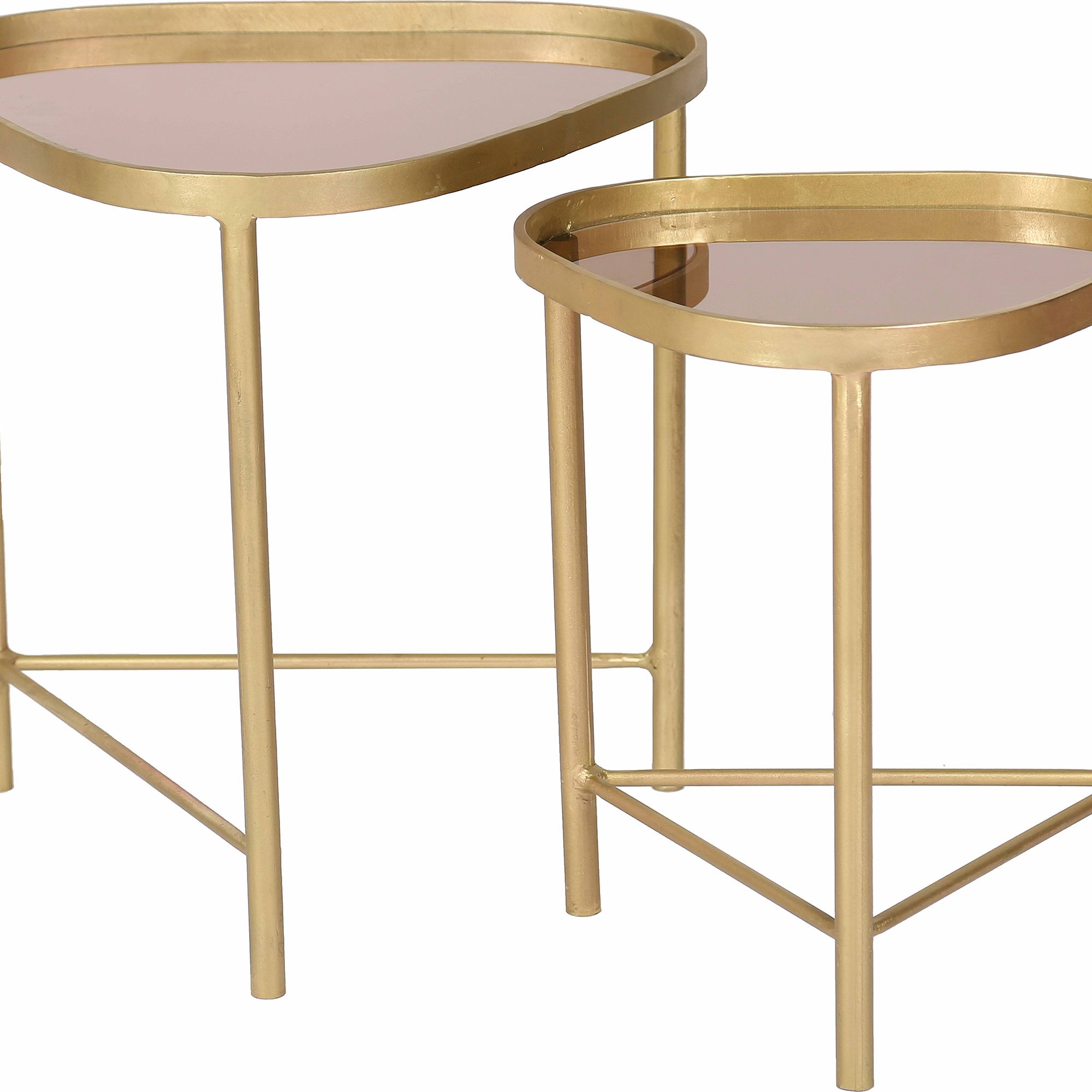 Ren Wil Ta267 Comete Set Of 2 – Modern Iron Accent Tables – Brass | Ebay With Triangular Indoor Outdoor Nesting Tables (View 1 of 15)
