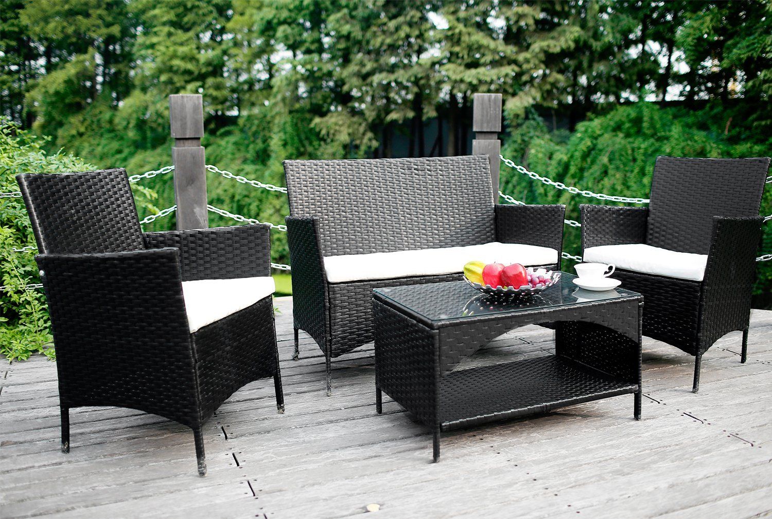 [Review] Merax 4 Piece Outdoor Rattan Patio Furniture Set – Cozy Home 101 Regarding 4 Piece Outdoor Wicker Seating Sets (View 7 of 15)