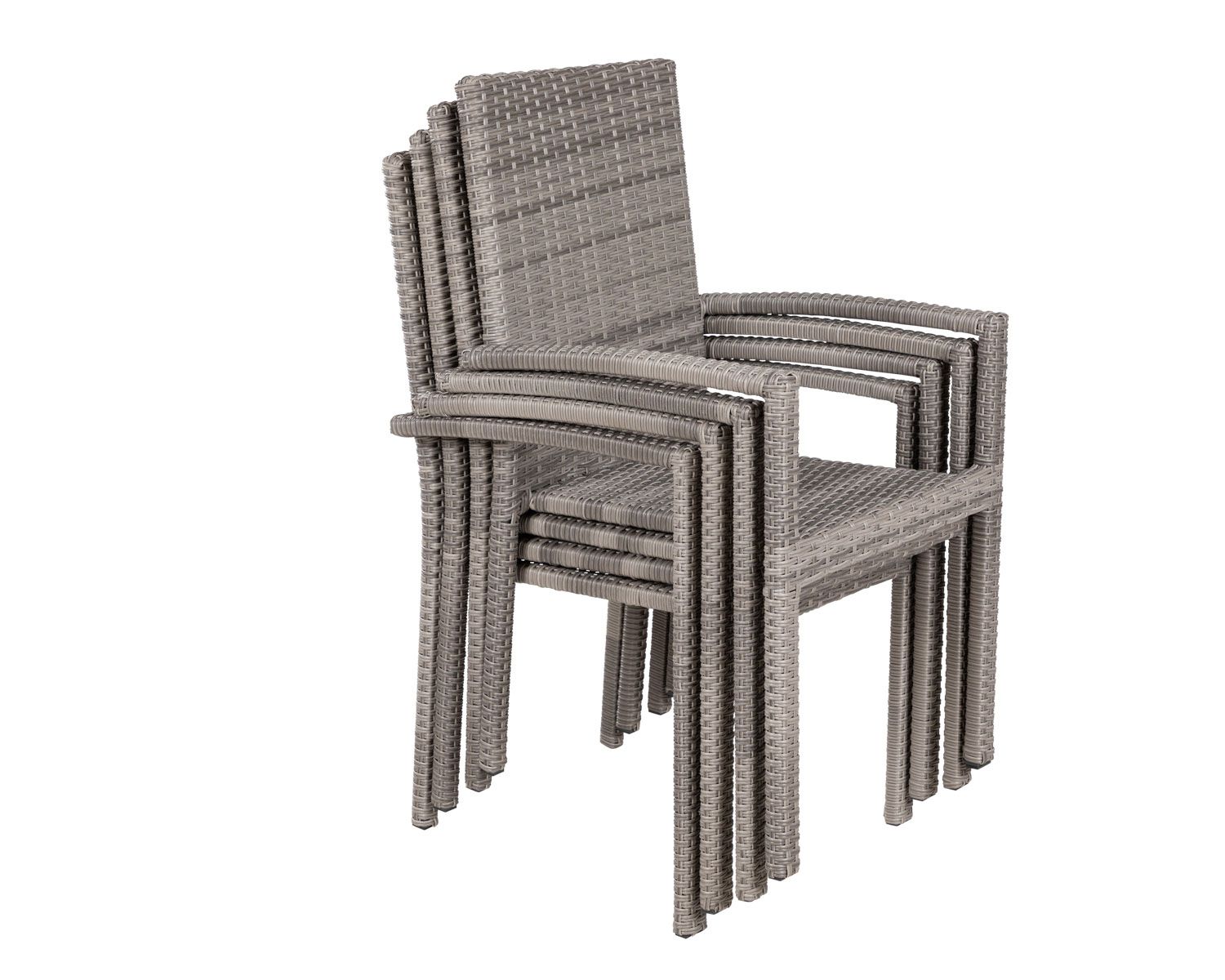 Rio 6 Stackable Chairs And Rectangular Dining Table In Grey | Rattan Direct With Regard To Distressed Gray Wicker Patio Dining Sets (View 4 of 15)