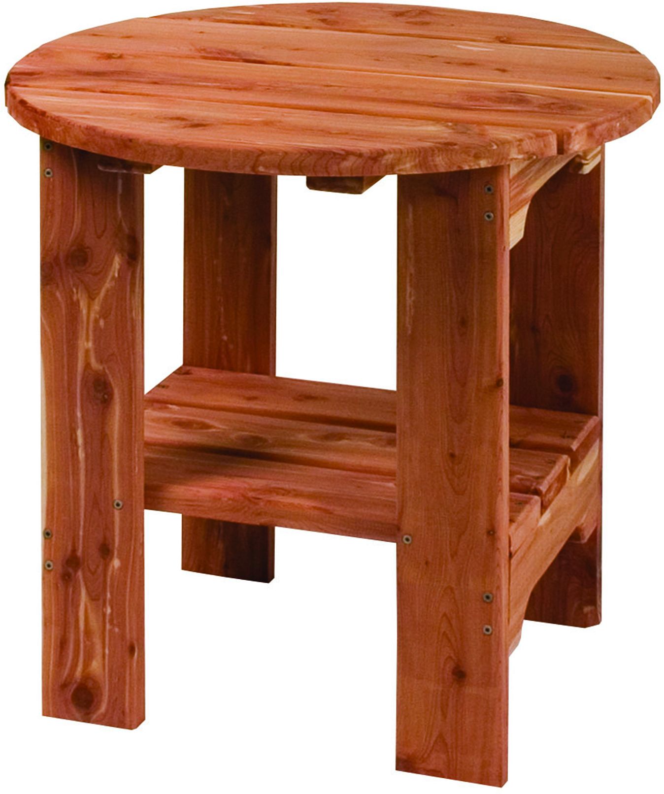 Round Cedar Side Table | Amish Outdoor Side Table | Patio Side Table Within Wood And Steel Outdoor Side Tables (View 6 of 15)